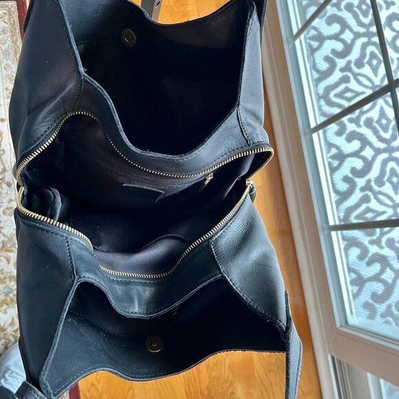 Margot New York Shoulder Bag Soft Leather Multiple Pockets Snap Closure Black OS - Picture 10 of 14